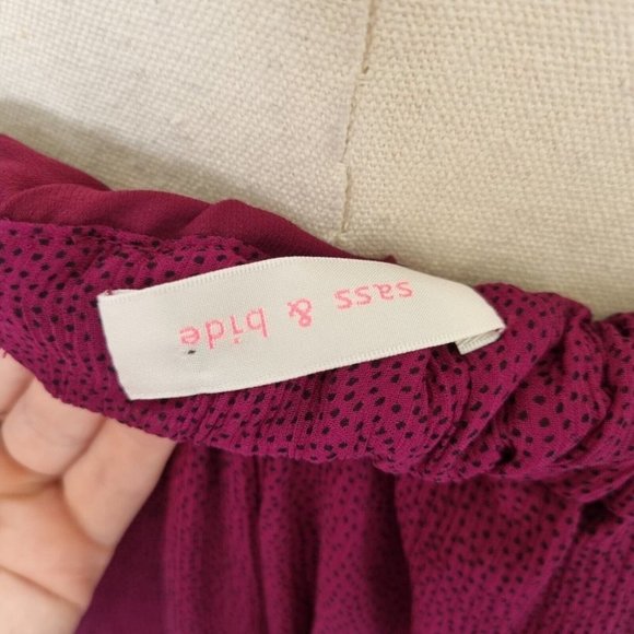 Sass & Bide The Vault Purple Microspot Silk Maxi Skirt Size XS - Picture 8 of 10